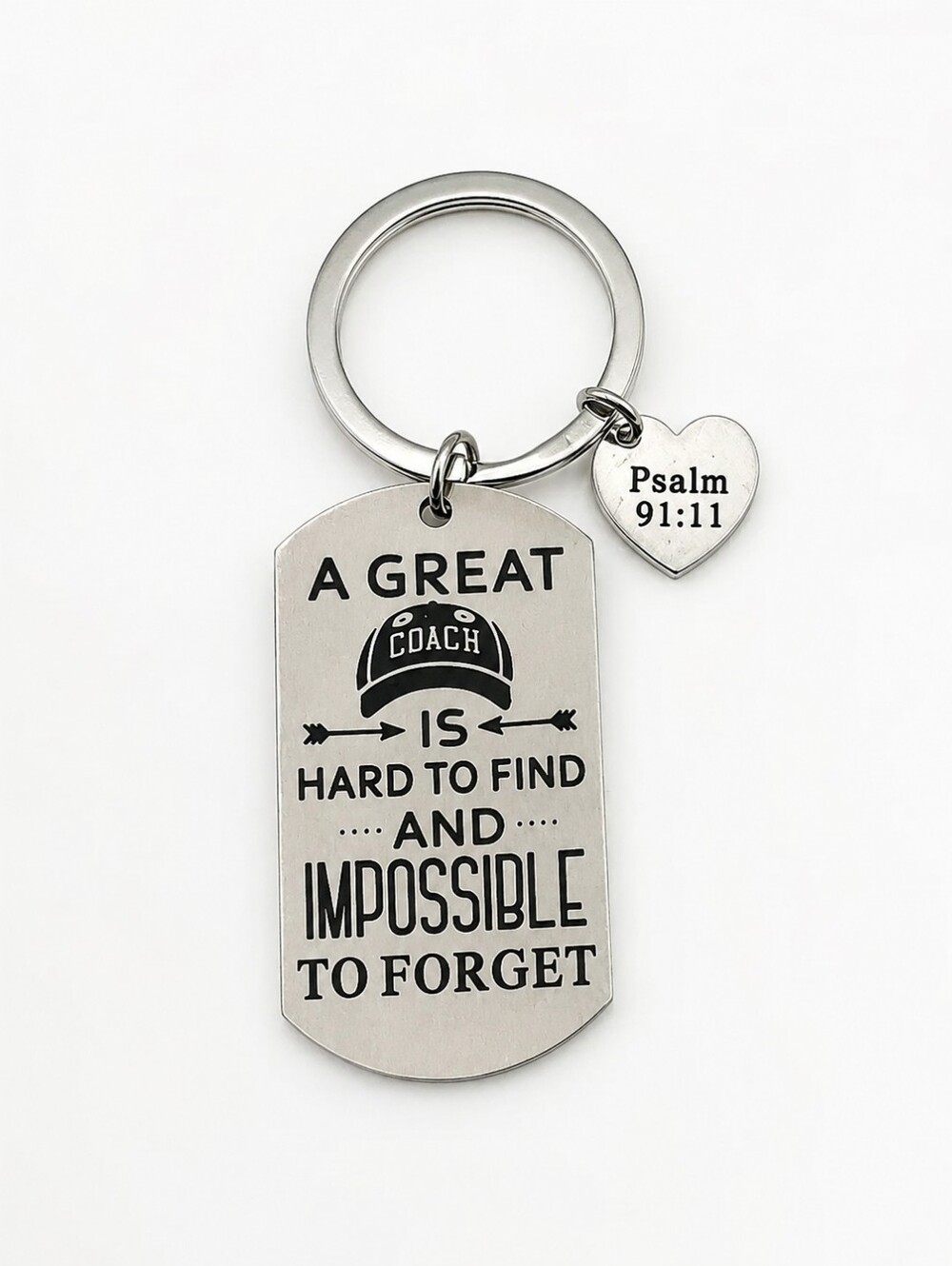 Coach Appreciation Keychain Gift Psalm 91:11 Inspirational Metal Key Ring New